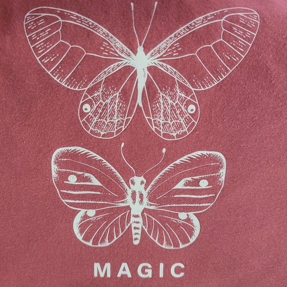 gef | Butterfly Magic Short Sleeve T-Shirt Clay & White EUC Size 6 - Picture 11 of 12